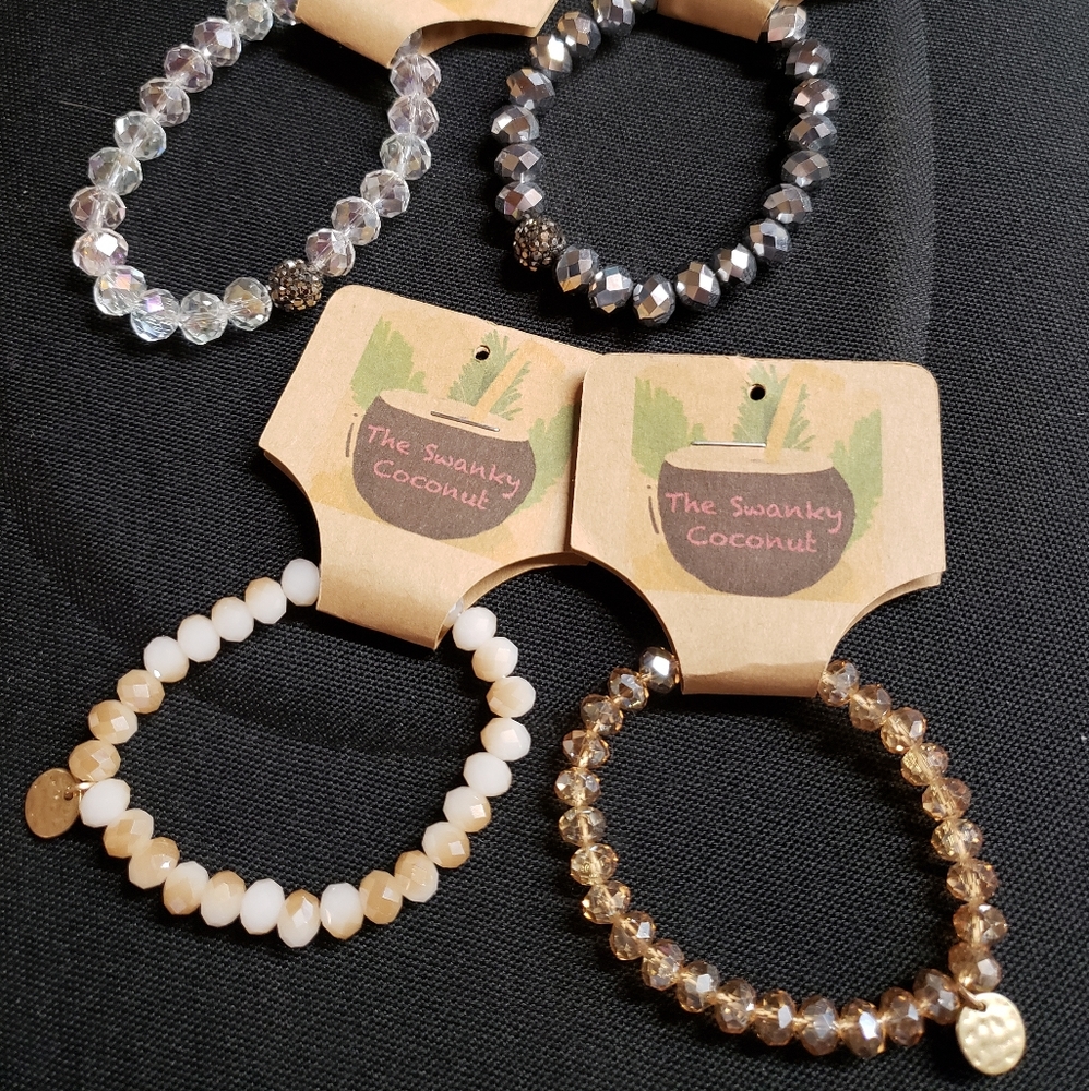 4 stretch beaded bracelets